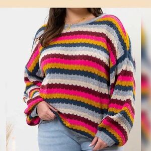 Fabrik Fuchsia Women's Stripe Sweater